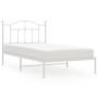Estructura de cama de metal con cabecero blanco 100x190 cm de vidaXL, Camas y somieres - Ref: Foro24-353482, Precio: 79,76 €,...