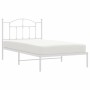 Estructura de cama de metal con cabecero blanco 100x190 cm de vidaXL, Camas y somieres - Ref: Foro24-353482, Precio: 79,76 €,...