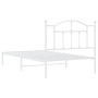 Estructura de cama de metal con cabecero blanco 100x190 cm de vidaXL, Camas y somieres - Ref: Foro24-353482, Precio: 79,76 €,...