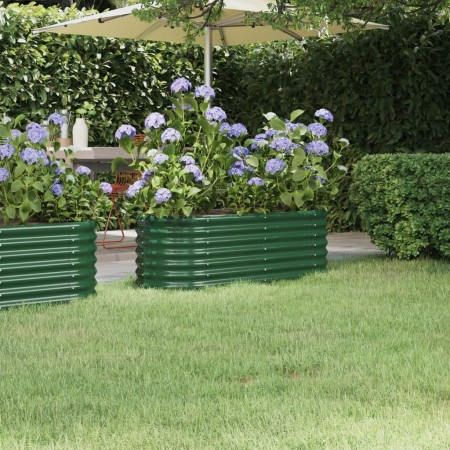 Jardinera arriate acero galvanizado verde 114x40x36 cm en Macetas y jardineras | Comprar online en Foru.es