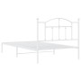 Estructura de cama de metal con cabecero blanco 100x200 cm de vidaXL, Camas y somieres - Ref: Foro24-353483, Precio: 77,51 €,...