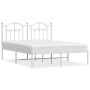 Estructura de cama con cabecero metal blanca 140x200 cm de vidaXL, Camas y somieres - Ref: Foro24-353489, Precio: 126,09 €, D...