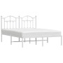 Estructura de cama con cabecero metal blanca 140x200 cm de vidaXL, Camas y somieres - Ref: Foro24-353489, Precio: 126,09 €, D...