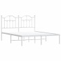 Estructura de cama con cabecero metal blanca 140x200 cm de vidaXL, Camas y somieres - Ref: Foro24-353489, Precio: 126,09 €, D...