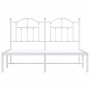 Estructura de cama con cabecero metal blanca 140x200 cm de vidaXL, Camas y somieres - Ref: Foro24-353489, Precio: 126,09 €, D...