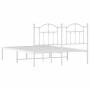Estructura de cama con cabecero metal blanca 140x200 cm de vidaXL, Camas y somieres - Ref: Foro24-353489, Precio: 126,09 €, D...