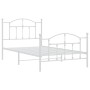 Estructura cama metal cabecero y estribo blanca 100x190 cm de vidaXL, Camas y somieres - Ref: Foro24-353500, Precio: 100,94 €...