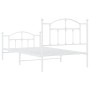 Estructura cama metal cabecero y estribo blanca 100x190 cm de vidaXL, Camas y somieres - Ref: Foro24-353500, Precio: 100,94 €...