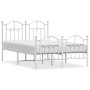 Estructura cama metal con cabecero y estribo blanco 120x200 cm de vidaXL, Camas y somieres - Ref: Foro24-353504, Precio: 132,...