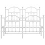 Estructura cama metal con cabecero y estribo blanco 120x200 cm de vidaXL, Camas y somieres - Ref: Foro24-353504, Precio: 132,...