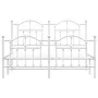 Metal bed frame with headboard and white footboard 135x190 cm by vidaXL, Beds and slatted bases - Ref: Foro24-353505, Price: ...