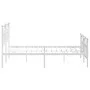 Metal bed frame with headboard and white footboard 135x190 cm by vidaXL, Beds and slatted bases - Ref: Foro24-353505, Price: ...
