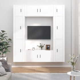 Set de muebles para TV 8 piezas madera contrachapada blanco en Muebles TV | Comprar online en Foru.es