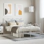 Estructura cama metal con cabecero y estribo blanco 120x190 cm de vidaXL, Camas y somieres - Ref: Foro24-353503, Precio: 135,...