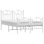 Estructura cama metal con cabecero y estribo blanco 120x190 cm de vidaXL, Camas y somieres - Ref: Foro24-353503, Precio: 135,...