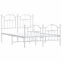Estructura cama metal con cabecero y estribo blanco 120x190 cm de vidaXL, Camas y somieres - Ref: Foro24-353503, Precio: 135,...