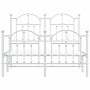 Estructura cama metal con cabecero y estribo blanco 120x190 cm de vidaXL, Camas y somieres - Ref: Foro24-353503, Precio: 135,...
