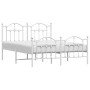 Estructura cama metal con cabecero y estribo blanco 140x200 cm de vidaXL, Camas y somieres - Ref: Foro24-353507, Precio: 137,...