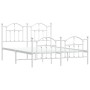 Estructura cama metal con cabecero y estribo blanco 140x200 cm de vidaXL, Camas y somieres - Ref: Foro24-353507, Precio: 137,...