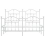 Estructura cama metal con cabecero y estribo blanco 140x200 cm de vidaXL, Camas y somieres - Ref: Foro24-353507, Precio: 137,...
