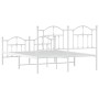 Estructura cama metal con cabecero y estribo blanco 140x200 cm de vidaXL, Camas y somieres - Ref: Foro24-353507, Precio: 137,...