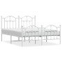 Estructura cama metal cabecero y estribo blanco 140x190 cm de vidaXL, Camas y somieres - Ref: Foro24-353506, Precio: 139,97 €...