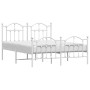 Estructura cama metal cabecero y estribo blanco 140x190 cm de vidaXL, Camas y somieres - Ref: Foro24-353506, Precio: 139,97 €...