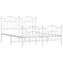 Estructura cama metal cabecero y estribo blanco 140x190 cm de vidaXL, Camas y somieres - Ref: Foro24-353506, Precio: 139,97 €...