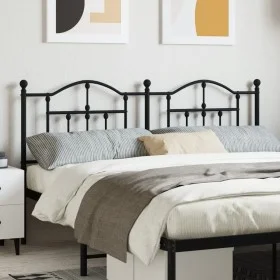 Black metal headboard 180 cm by vidaXL, Headboards and footboards - Ref: Foro24-353475, Price: 54,50 €, Discount: %
