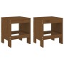 Taburetes de jardín 2 uds madera pino marrón miel 40x36x45 cm de vidaXL, Sillas de jardín - Ref: Foro24-825341, Precio: 75,82...