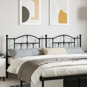 Black metal headboard 200 cm by vidaXL, Headboards and footboards - Ref: Foro24-353477, Price: 51,53 €, Discount: %