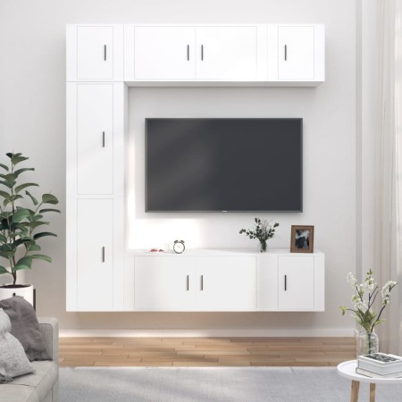 Set de muebles para TV 7 piezas madera contrachapada blanco en Muebles TV | Comprar online en Foru.es