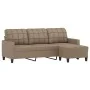 Sofá 3 plazas y taburete cuero sintético color capuchino 180 cm de vidaXL, Sofás - Ref: Foro24-3201018, Precio: 331,49 €, Des...