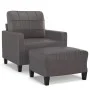 Armchair with synthetic leather gray stool 60 cm by vidaXL, Sofas - Ref: Foro24-3201011, Price: 178,83 €, Discount: %