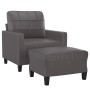 Sillón con taburete cuero sintético gris 60 cm de vidaXL, Sofás - Ref: Foro24-3201011, Precio: 191,24 €, Descuento: %