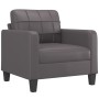 Sillón con taburete cuero sintético gris 60 cm de vidaXL, Sofás - Ref: Foro24-3201011, Precio: 191,24 €, Descuento: %