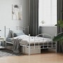 Estructura cama metal con cabecero y pie cama blanca 107x203 cm de vidaXL, Camas y somieres - Ref: Foro24-353502, Precio: 103...
