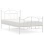 Estructura cama metal con cabecero y pie cama blanca 107x203 cm de vidaXL, Camas y somieres - Ref: Foro24-353502, Precio: 103...