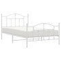 Estructura cama metal con cabecero y pie cama blanca 107x203 cm de vidaXL, Camas y somieres - Ref: Foro24-353502, Precio: 103...