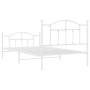 Estructura cama metal con cabecero y pie cama blanca 107x203 cm de vidaXL, Camas y somieres - Ref: Foro24-353502, Precio: 103...