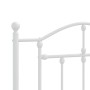 Estructura cama metal con cabecero y pie cama blanca 107x203 cm de vidaXL, Camas y somieres - Ref: Foro24-353502, Precio: 103...