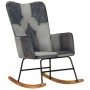 Mecedora de cuero auténtico y lona gris de vidaXL, Mecedoras - Ref: Foro24-339693, Precio: 101,47 €, Descuento: %