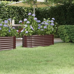 Jardinera acero galvanizado marrón 114x40x36 cm en Macetas y jardineras | Comprar online en Foru.es