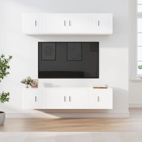 Set de muebles para TV 6 piezas madera contrachapada blanco en Muebles TV | Comprar online en Foru.es