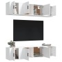 Set de muebles para TV 6 piezas madera contrachapada blanco en Muebles TV | Comprar online en Foru.es
