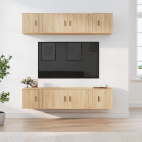 Set de muebles para TV 6 pzas madera contrachapada roble sonoma en Muebles TV | Comprar online en Foru.es
