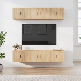 Set de muebles para TV 6 pzas madera contrachapada roble sonoma en Muebles TV | Comprar online en Foru.es