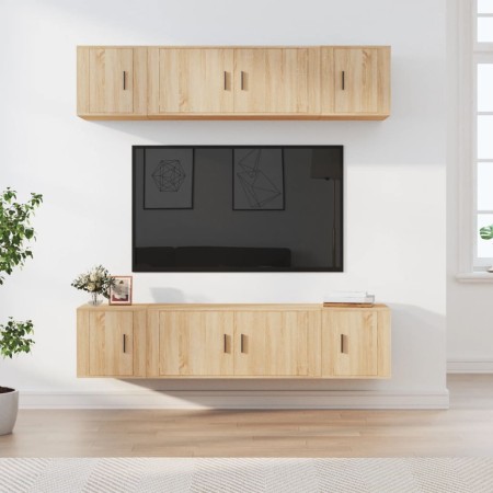 Set de muebles para TV 6 pzas madera contrachapada roble sonoma en Muebles TV | Comprar online en Foru.es