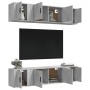 Set de muebles de TV 6 pzas madera contrachapada gris hormigón en Muebles TV | Comprar online en Foru.es