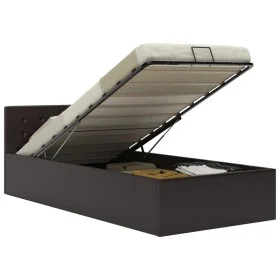 Cama canapé hidráulica cuero sintético gris 90x200 cm de vidaXL, Camas y somieres - Ref: Foro24-285522, Precio: 261,93 €, Des...